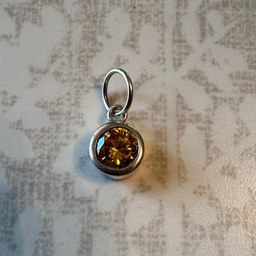 New Grace Heart Cz Citrine Nov Birthstone Charm 19$
